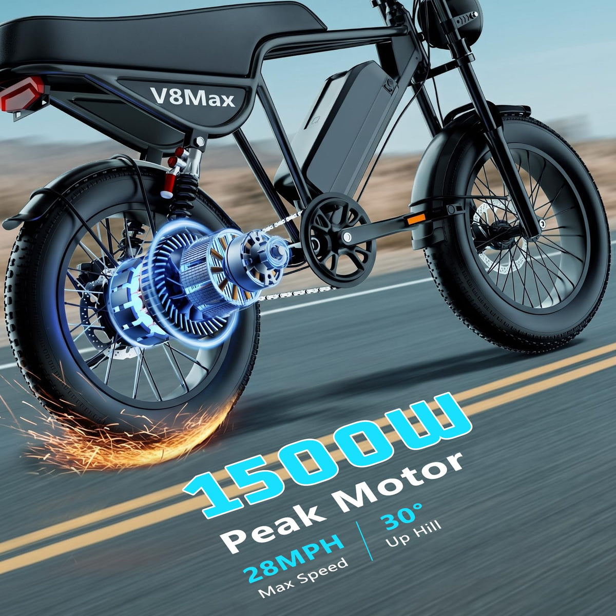 Electric Dirt Bike for Adults, 16"/20" x 4.0 Fat-Tire All-Terrain Ebike L7182