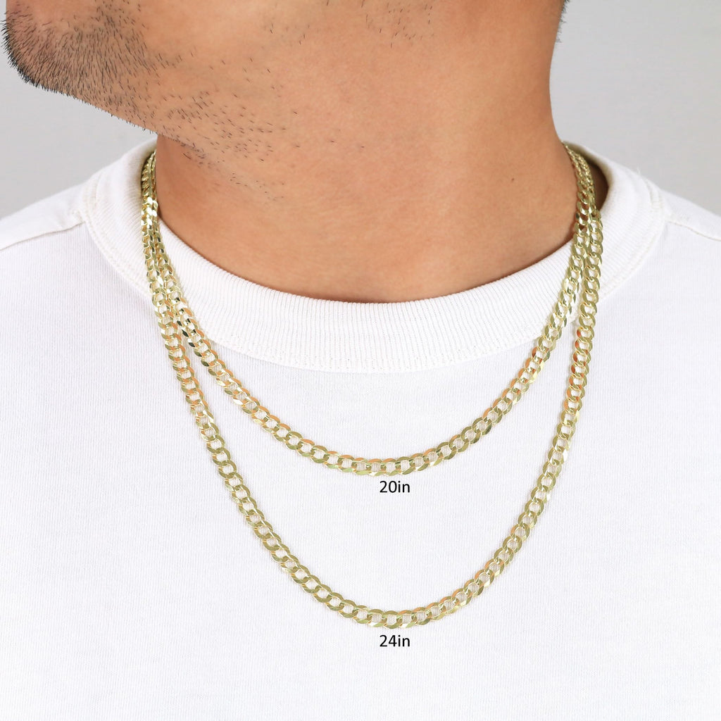 10k Yellow Gold Cuban Curb Link Chain Necklace B60172