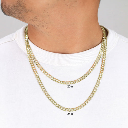 10k Yellow Gold Cuban Curb Link Chain Necklace B60172
