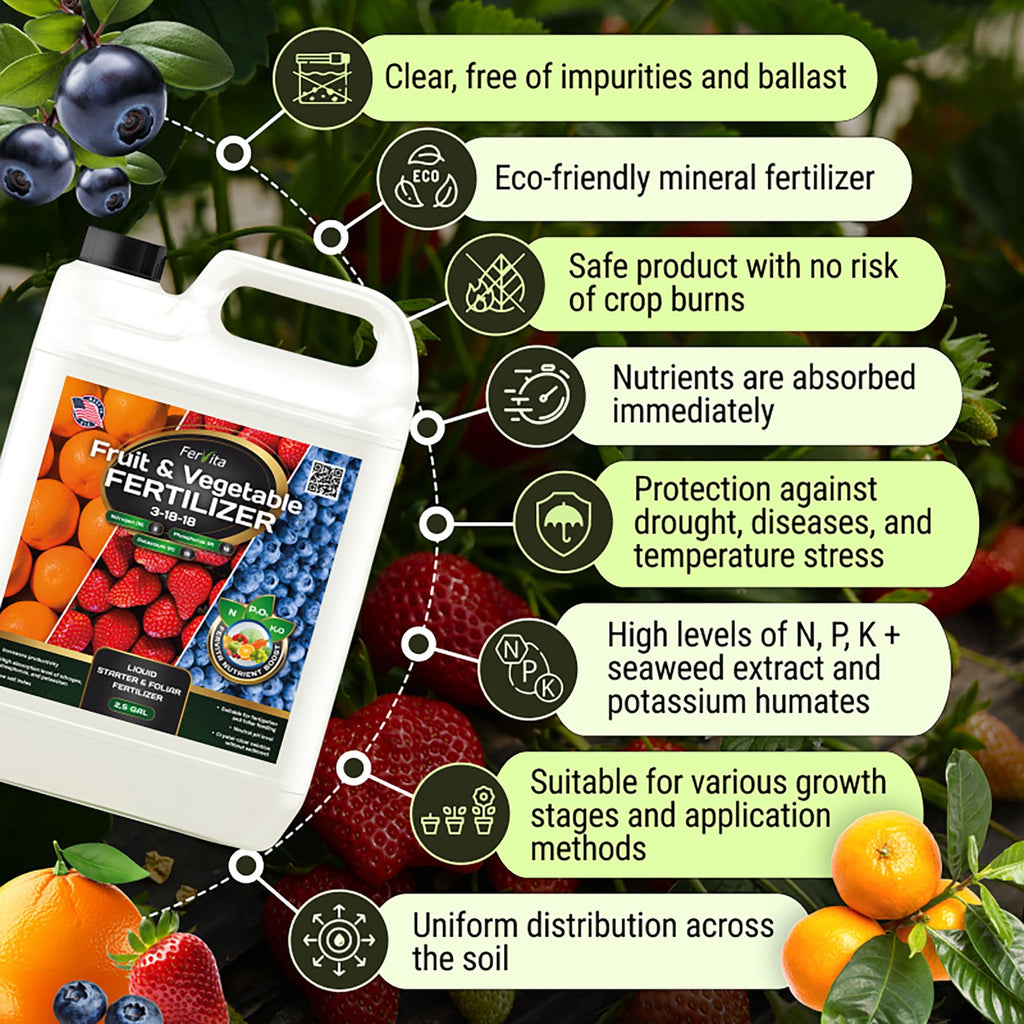 Liquid 3-18-18 Fertilizer for Vegetables, Fruits and Flowers 32oz Y479