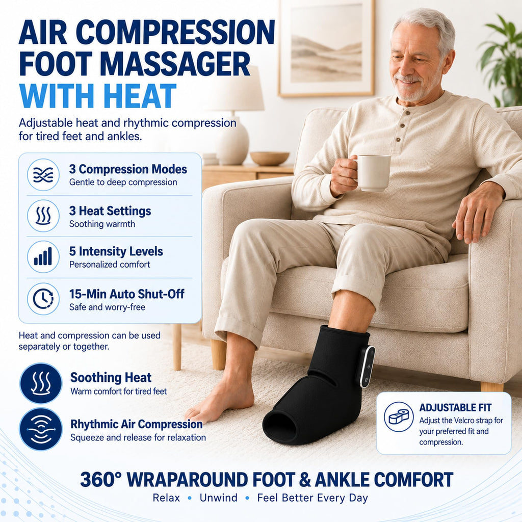 Cordless Air Compression Foot and Ankle Massager with Heat K2081