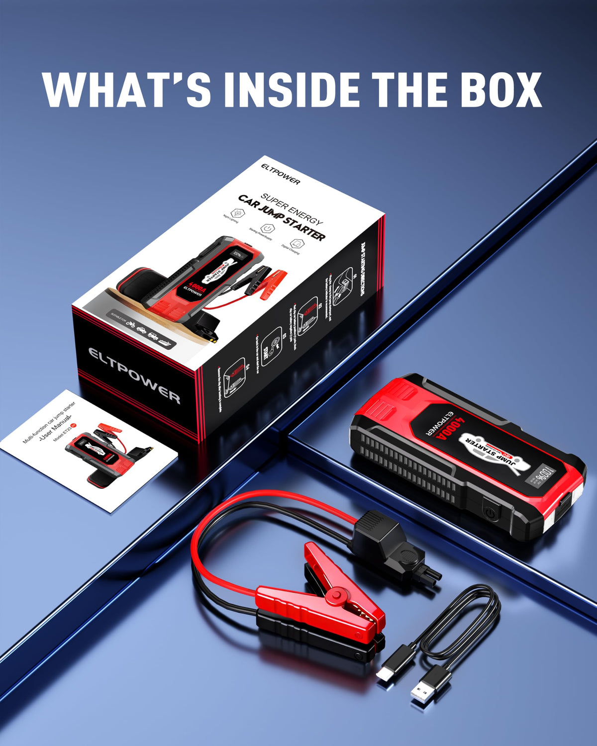 Heavy Duty 12V Portable Jump Starter with Carry Case W13027