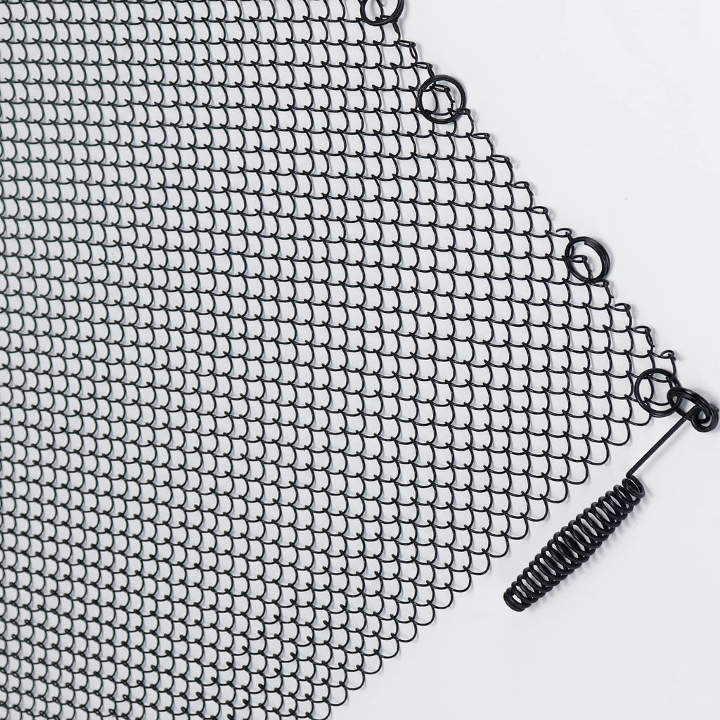Fireplace Mesh Screen Curtain, 24" x 24" Panels, Black I15239