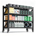 Heavy Duty 4 Tier Metal Storage Shelves with Wheels C5652