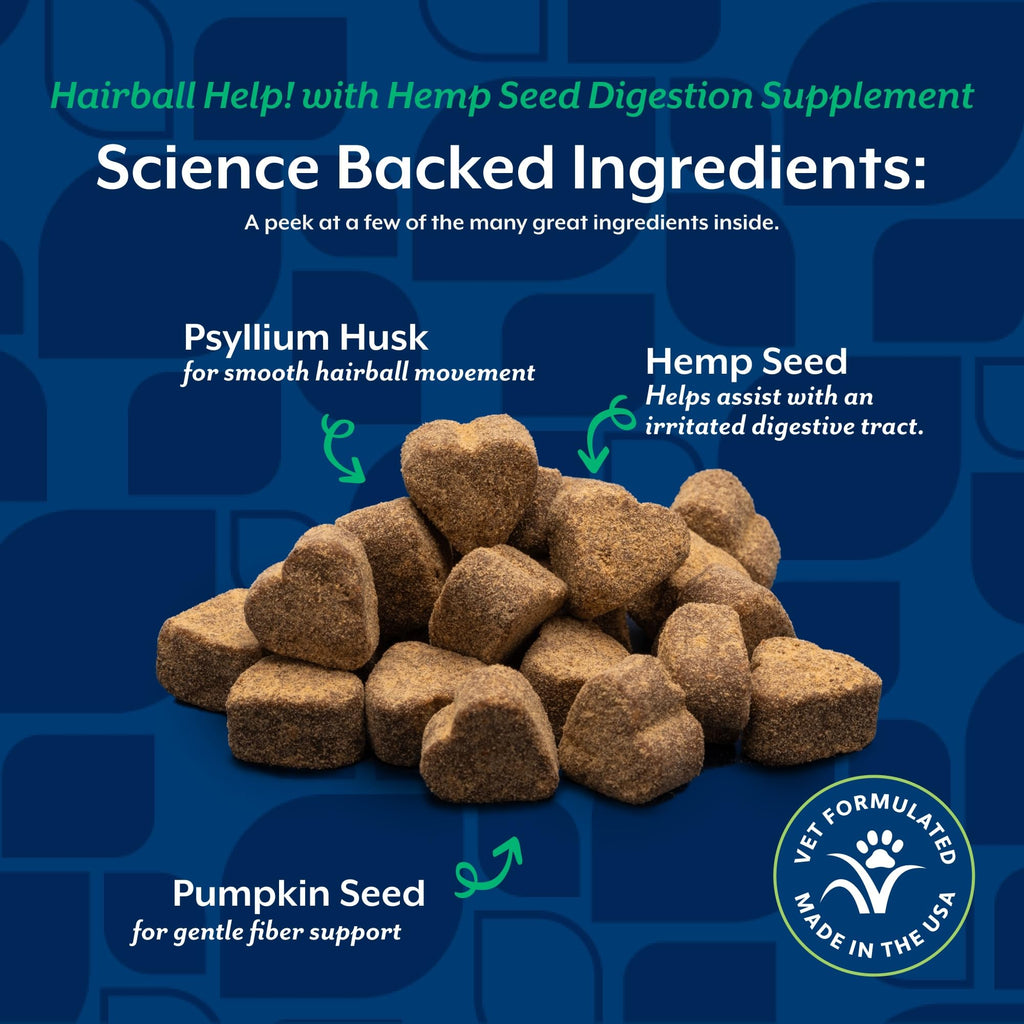 Hemp Hairball Aid Supplement for Cats 60 ct Soft Chews S54513