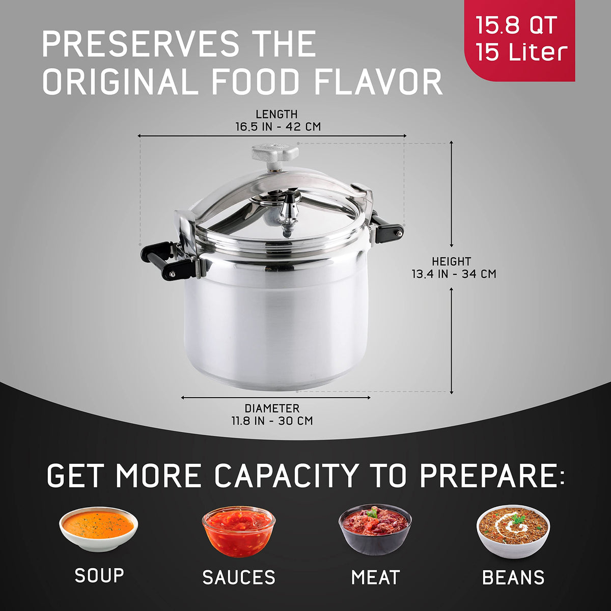 15.8-Quart Aluminum Pressure Cooker S6862