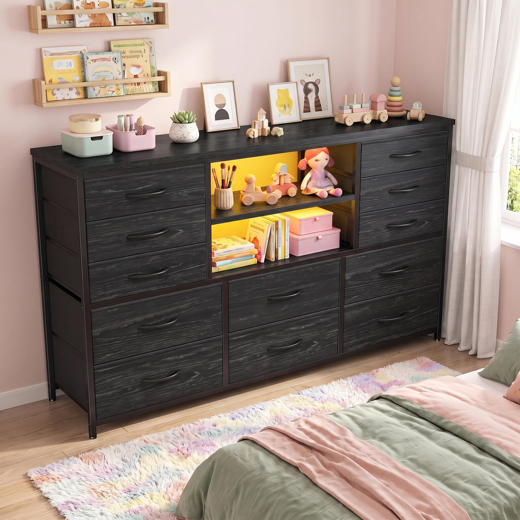 Black Wood Grain Dresser L2553