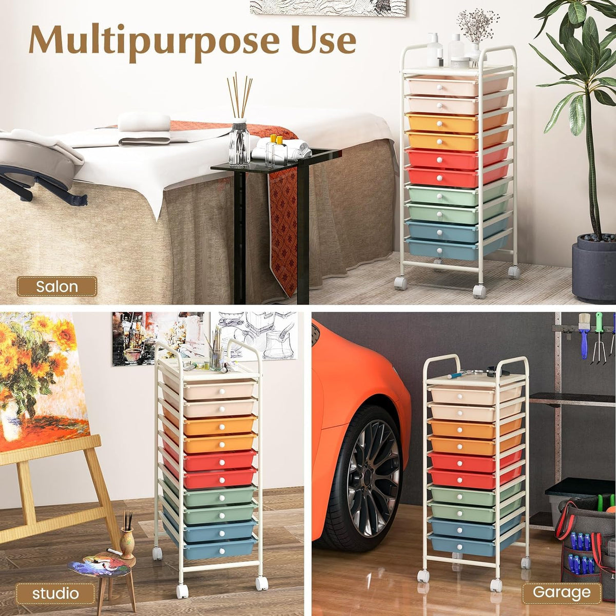 10 Drawer Rolling Storage Cart N645143