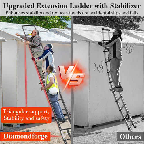 12.5 FT Black Aluminum Telescoping Ladder C7953