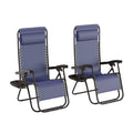 Set of 2 Navy Zero-Gravity Chairs with Side Table Y755618