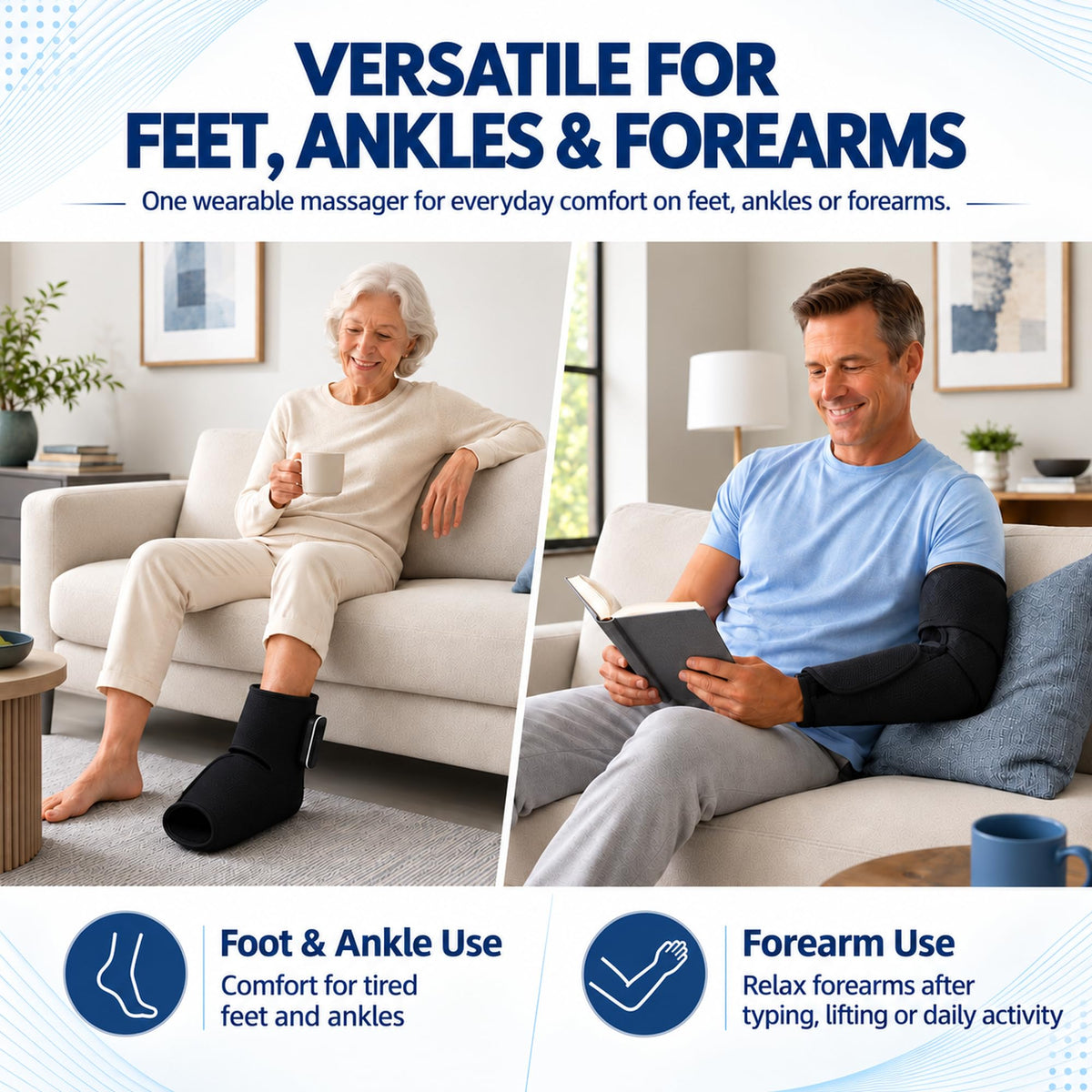 Cordless Air Compression Foot and Ankle Massager with Heat K2081