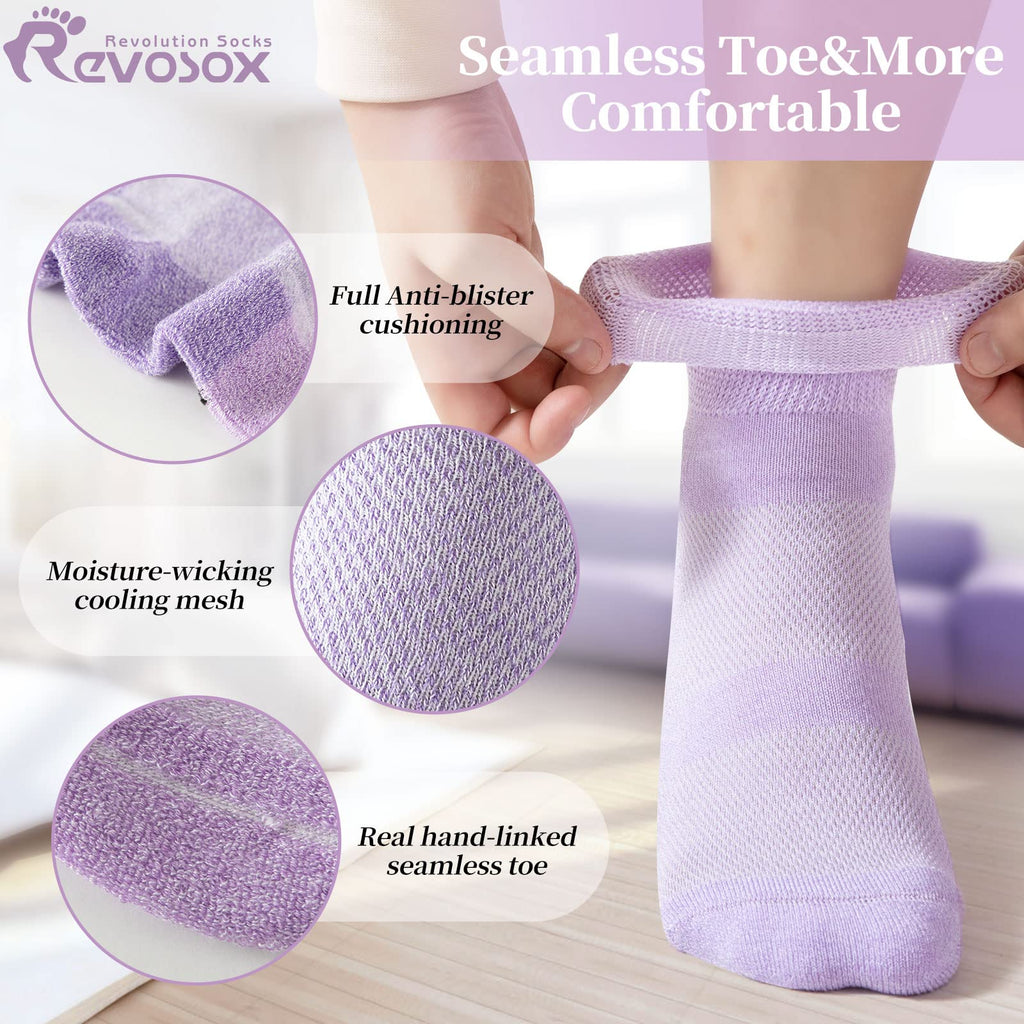 5 Pairs Non Binding Wide Stretchy Ankle Socks V273386