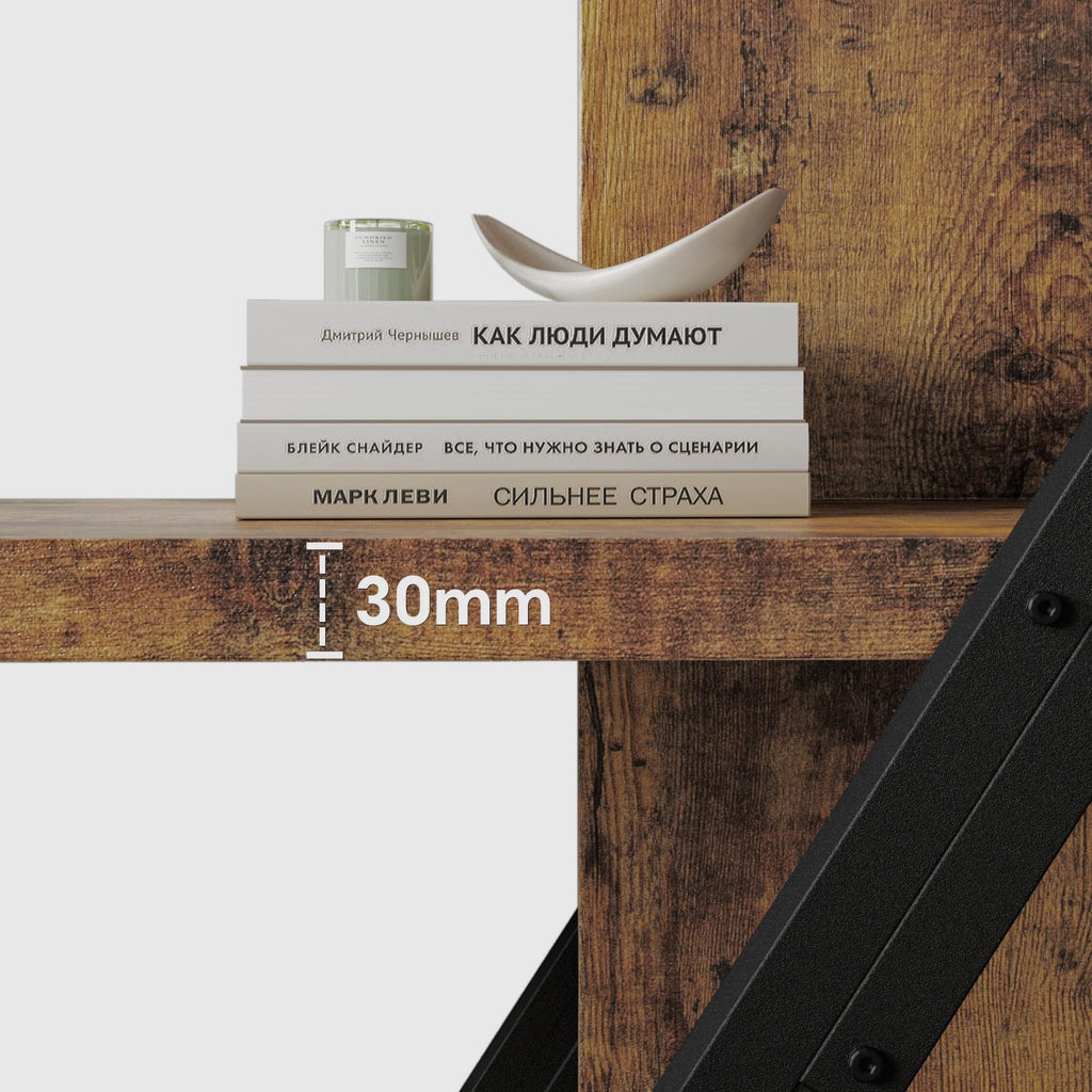 5-Tier Wood and Metal Bookshelf Y155