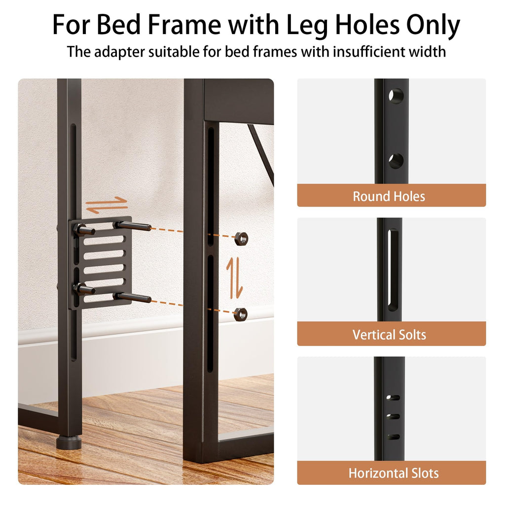King Size Headboard with LED Light, Outlets and USB Ports, Storage Rack, Rustic Brown A1410