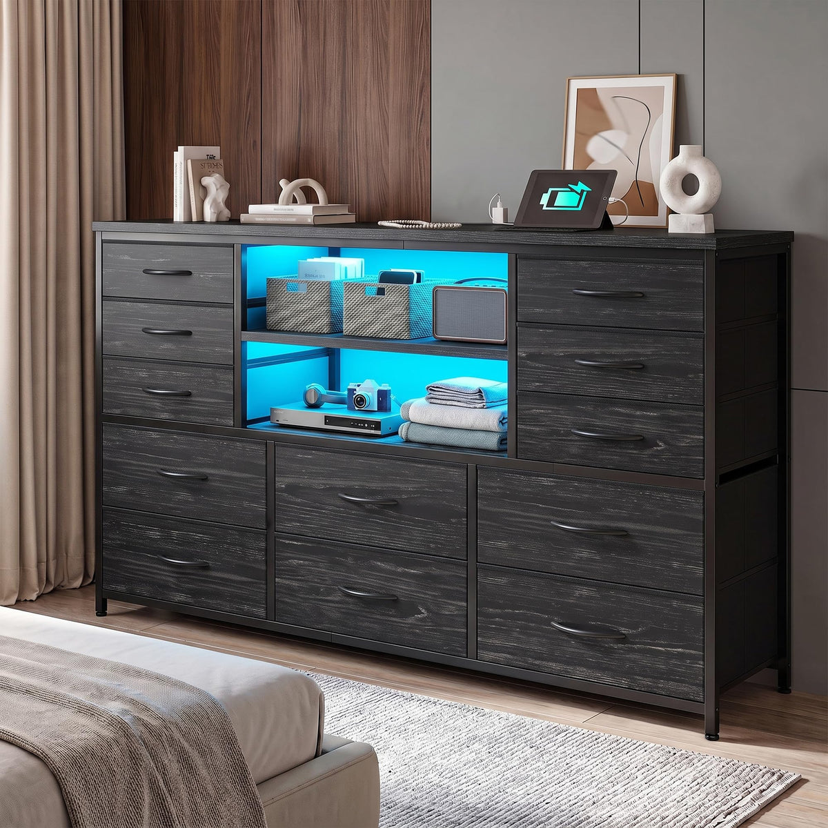 Black Wood Grain Dresser L2553