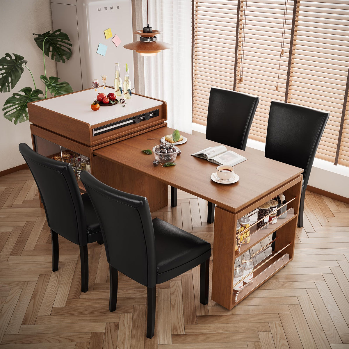 Set of 6 Solid Wood Upholstered Dining Chairs R2884