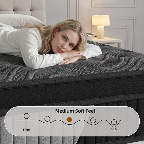 12 Inch Medium Firm Hybrid Mattress with Pocket Spring and Memory Foam R63265