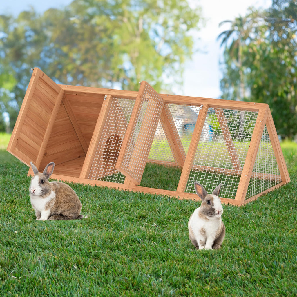 A-Frame Rabbit Hutch with Run Cage I471