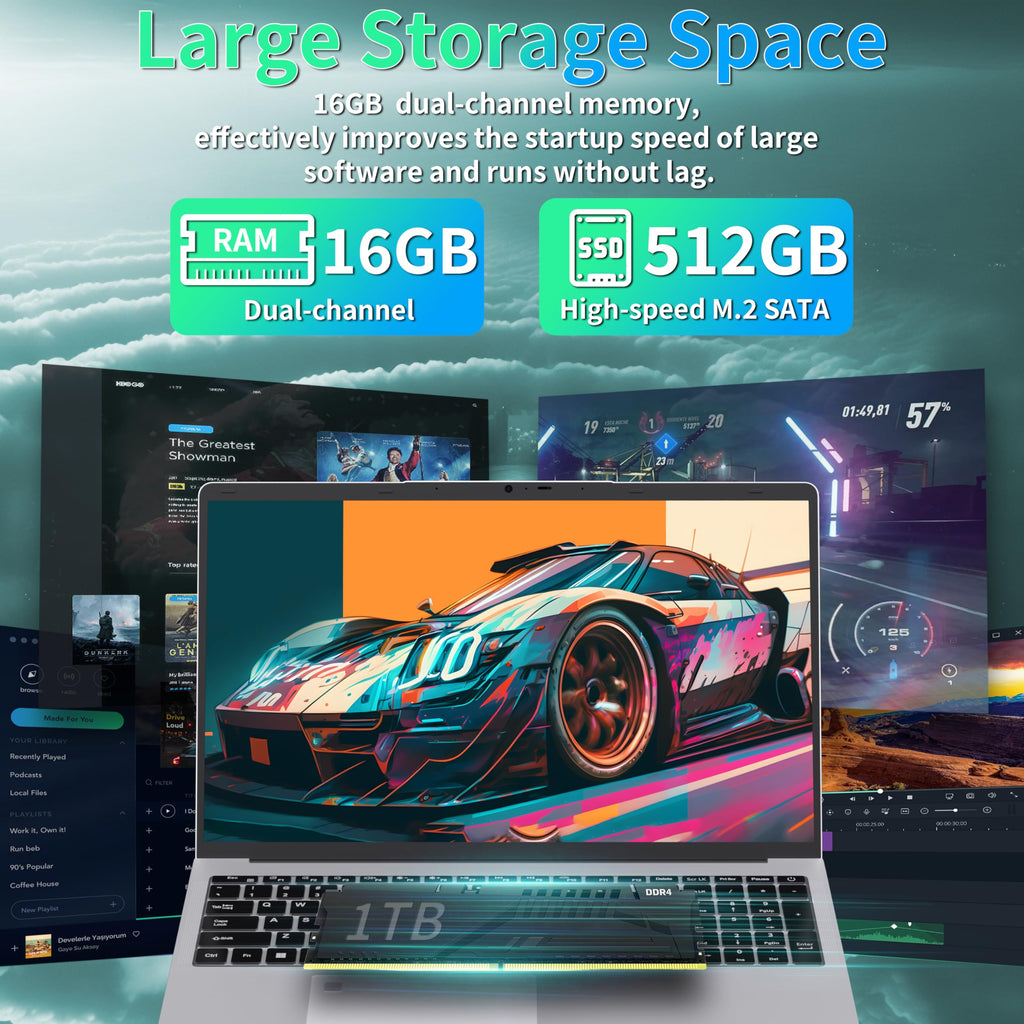 17.3" FHD IPS Business Laptop Computer, Silver L67257