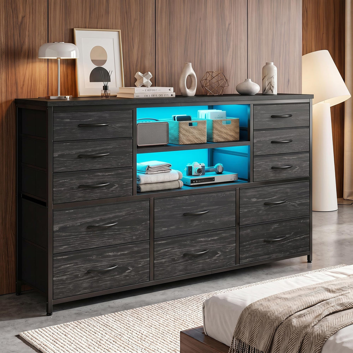 Black Wood Grain Dresser L2553
