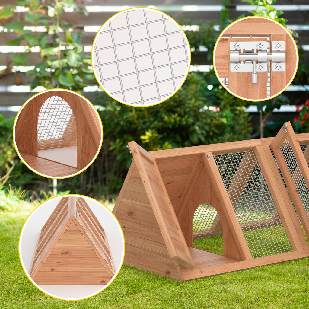 A-Frame Rabbit Hutch with Run Cage I471