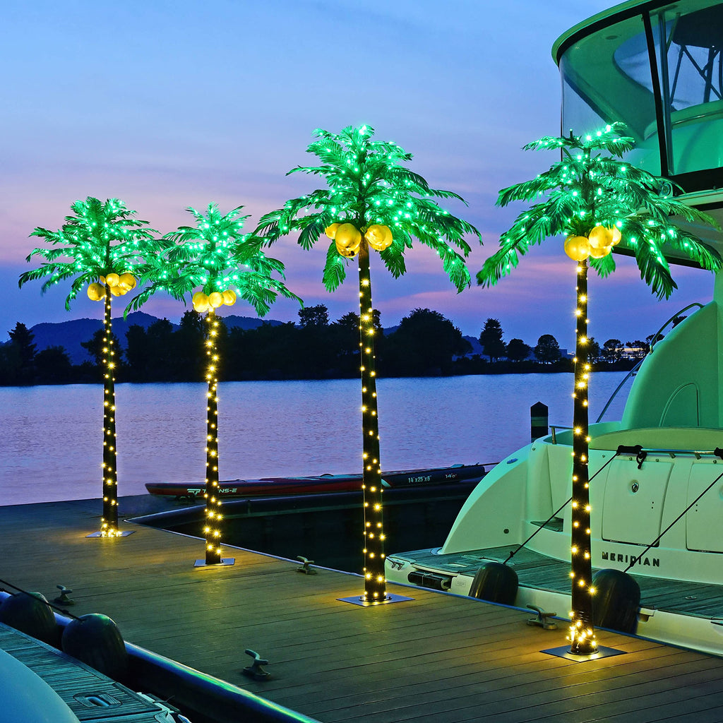 8FT Artificial Lighted Palm Tree with 256 LED Lights K73535
