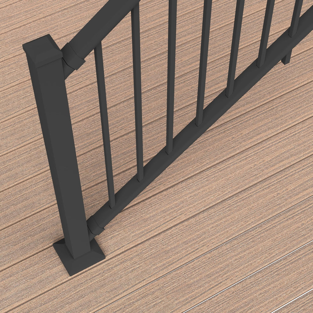 6 ft. x 36 in. Textured Black Aluminum Stair Rail Kit M8313