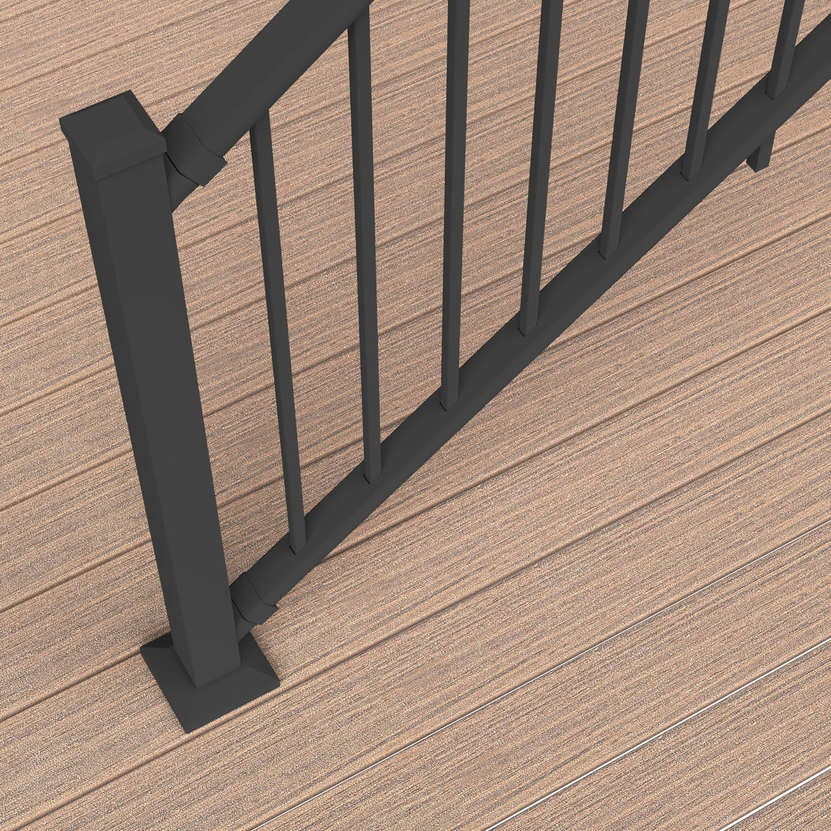 6 ft. x 36 in. Textured Black Aluminum Stair Rail Kit M8313